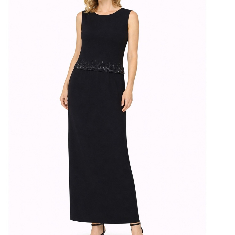 Jones New York Evening Black Maxi ‎ Dress Womens  Size 12 Sleeveless Formal